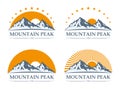 Mountain icons set Royalty Free Stock Photo