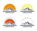 Mountain icons set Royalty Free Stock Photo