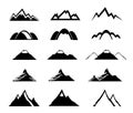 Mountain icons set