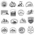 Mountain icons set Royalty Free Stock Photo