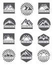 Mountain icons set