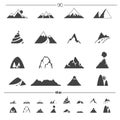 Mountain icons vector