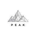 The mountain illustration the word PEAK is written in uppercase Royalty Free Stock Photo