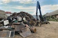 Mountain of Industrial and household scrap metal Royalty Free Stock Photo