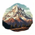 Annapurna Mountain Vector Illustration Sticker