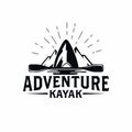 Mountain Kayak Adventure Logo Design Vector