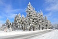 Mountain Klinovec in Ore Mountains in winter Czech Republic