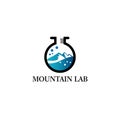 Mountain lab logo vector illustration concept, icon, element, and template for company Royalty Free Stock Photo