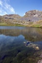 Mountain lake in the Alpes-de-Haute-Provence department in the Mercantour massif in summer