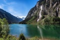 Mountain lake alpine scenic. Stillup lake austrian summer mountain landscape