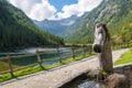 Mountain lake on the alps in summer, Macugnaga, lake delle Fate, Italy Royalty Free Stock Photo