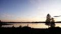Sunset at Lake Hornavan near Arjeplog in summer in Lapland, Sweden