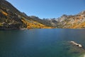 Mountain lake with azure water Royalty Free Stock Photo