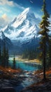 Mountain Lake Bird Flying Furry Highly Peaceful Forest Stunning