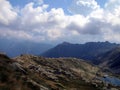 mountain lake, clouds and the enormity of the mountains, mountain Brenta