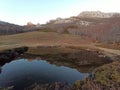 Reflections, Mountain lake in the Cordillera Cantabrica. Espinosa de los Monteros in the north of Burgos