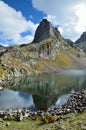 Mountain lake d'Arrious in the Atlantic Pyrenees Royalty Free Stock Photo