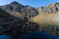 Mountain lake in Dorf Tirol. Spronser Lakes. Lago Verde