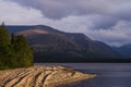 Mountain lake at dusk Royalty Free Stock Photo