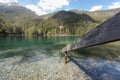 mountain lake forest wooden railing Fernsteinsee Tyrol