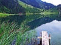 Mountain lake Golzerensee or Bergsee Golzernsee Royalty Free Stock Photo