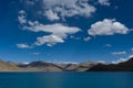Mountain lake hightway and blue sky Royalty Free Stock Photo