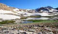 Mountain lake with iceberg and snow Royalty Free Stock Photo