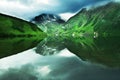 Mountain lake on Kamchatka Royalty Free Stock Photo