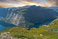 Mountain lake landscape, Odda, Norway. Royalty Free Stock Photo