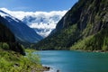 Mountain lake landscape in the Stilluptal. Austria, Tirol Royalty Free Stock Photo