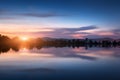 Mountain lake with moonrise at night. Night landscape Royalty Free Stock Photo