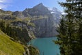 mountain lake Oeschinensee, Kandersteg, Bernese Oberland, Switzerland Royalty Free Stock Photo