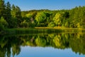 Mountain lake, panoramic view, 4k video Royalty Free Stock Photo