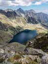 Mountain lake picturesque scenery. High rocks. Beautiful landscape