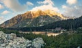 Mountain lake Popradske in High Tatras