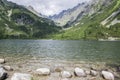 Moraine-dammed lake Popradske pleso, amazing nature, High Tatra mountains, Slovakia