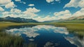 Mountain lake reflection landscape. Serenity nature scene. Royalty Free Stock Photo