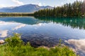 Mountain and Lake with reflection and stones