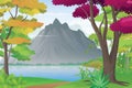 Mountain and Lake Scenery, Nature Panorama In Lakeside