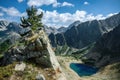 Mountain lake seen from a peak