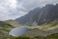 Mountain lake Small Hincovo pleso in Mengusovska valley, in the High Tatras, Slovakia Royalty Free Stock Photo