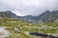 Mountain lake Small Hincovo pleso, in Mengusovska valley. High Tatras, Slovakia Royalty Free Stock Photo