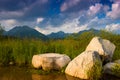 Mountain lake Strbske pleso, High Tatras, Slovakia Royalty Free Stock Photo