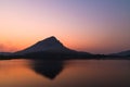 Mountain lake before sunrise time