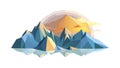 Mountain Lake Sunset Low Poly Reflection, vector design Generative AI Royalty Free Stock Photo