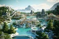 Mountain Lake Water Park Royalty Free Stock Photo