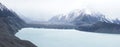Mountain and Lake Winter Landscapes near Aoraki - Mount Cook National Park at Tasman Lake on the South Island of New Zealand. Royalty Free Stock Photo