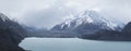 Mountain and Lake Winter Landscapes near Aoraki - Mount Cook National Park at Tasman Lake on the South Island of New Zealand. Royalty Free Stock Photo
