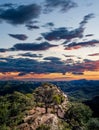 Mountain landmark under beautiful clouds in the sky Royalty Free Stock Photo