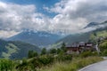 Mountain landscaoe near Bormio in summertime, an Italian town in the province of Sondrio in Lombardy and renowned winter and Royalty Free Stock Photo